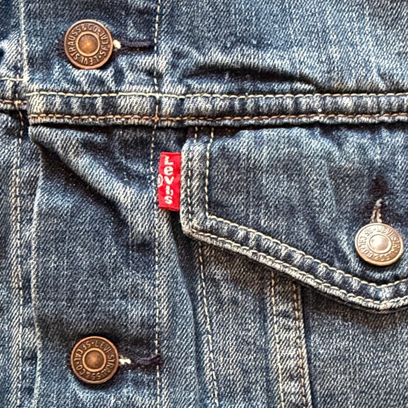 Levi's Classic Blue Denim Trucker Vest Y2K - Picture 5 of 10